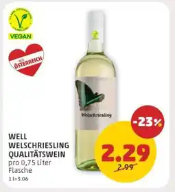 PENNY WELL WELSCHRIESLING QUALITÄTSWEIN Angebot