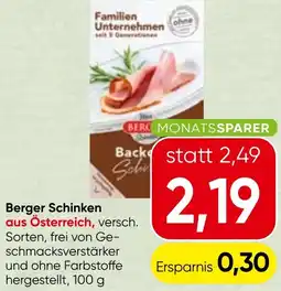 Spar Berger Schinken aus Österreich Angebot