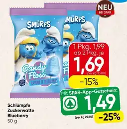 Spar Schlümpfe Zuckerwatte Blueberry Angebot