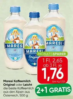 Spar Maresi Kaffeemilch Original Angebot