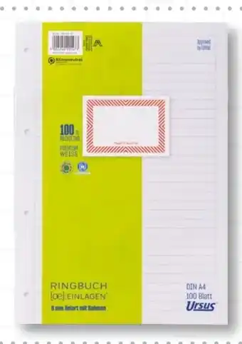 Interspar Ursus Ringbucheinlagen A4 Angebot