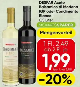 Spar DESPAR Aceto Balsamico di Modena IGP oder Condimento Bianco Angebot