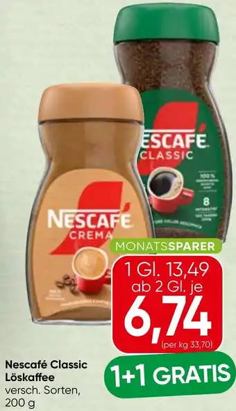 Spar Nescafé Classic Löskaffee Angebot