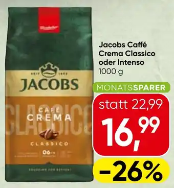 Spar Jacobs Caffé Crema Classico oder Intenso Angebot