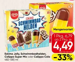 Spar Eskimo Jolly, Schwimmbadhelden, Calippo Super Mix oder Calippo Cola Angebot