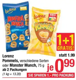 Maximarkt Lorenz Pommels, verschiedene Sorten oder Monster Munch Angebot
