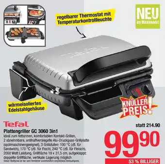 Maximarkt Tefal Plattengriller GC 3060 3in1 Angebot