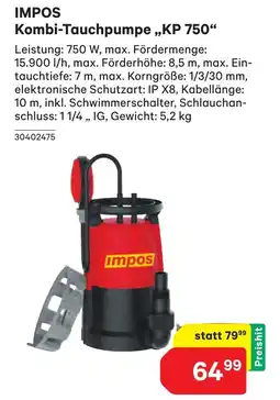 BayWa Impos Kombi-Tauchpumpe KP 750 Angebot