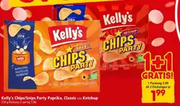 Interspar Kelly's Chips Snips Party Paprika, Classic oder Ketchup Angebot