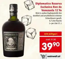 Interspar Diplomatico Reserva Exclusiva Ron de Venezuela 12 Yo Angebot
