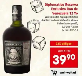 Interspar Diplomatico Reserva Exclusiva Ron de Venezuela 12 Yo Angebot