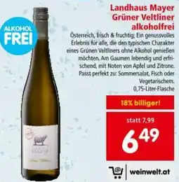 Interspar Landhaus Mayer Grüner Veltliner alkoholfrei Angebot