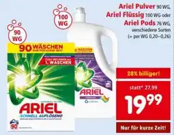 Interspar Ariel Pulver, Ariel Flüssig, Ariel Pods Angebot
