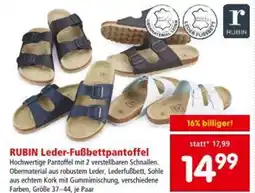 Interspar Rubin Leder-Fußbettpantoffel Angebot