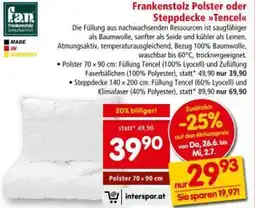 Interspar Frankenstolz Polster oder Steppdecke Tencel Angebot