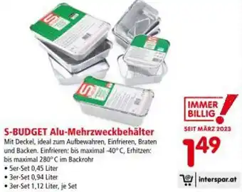 Interspar S-budget Alu-Mehrzweckbehälter Angebot