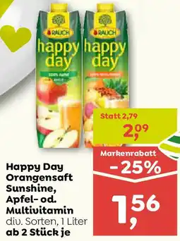 ADEG Happy Day Orangensaft Sunshine, Apfel-od. Multivitamin Angebot