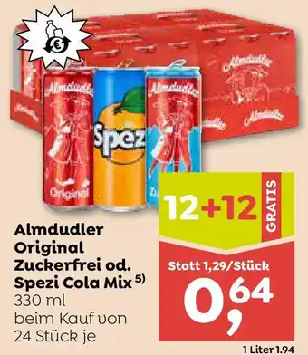 ADEG Almdudler Original Zuckerfrei od. Spezi Cola Mix Angebot
