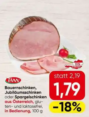 Spar Bauernschinken, Jubiläumsschinken oder Spargelschinken Angebot