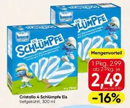 Spar Cristallo 4 Schlümpfe Eis Angebot