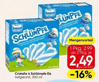 Spar Cristallo 4 Schlümpfe Eis Angebot