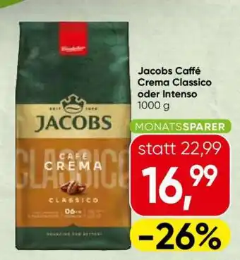 Spar Jacobs Caffé Crema Classico oder Intenso Angebot