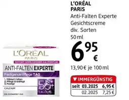 dm L'oréal Paris Anti Falten Experte Gesichtscreme Angebot