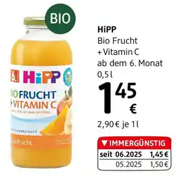 dm HiPP Saft Frucht + Vitamin C ab dem 6. Monat Angebot