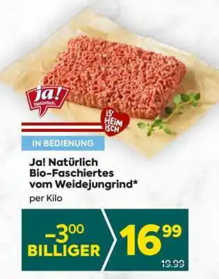 Billa Ja! Natürlich Bio-Faschiertes vom Weidejungrind Angebot