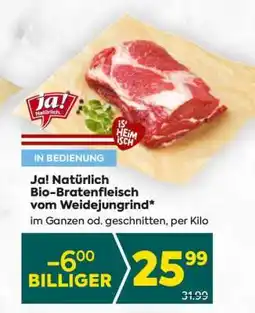 Billa Ja! Natürlich Bio-Bratenfleisch vom Weidejungrind Angebot