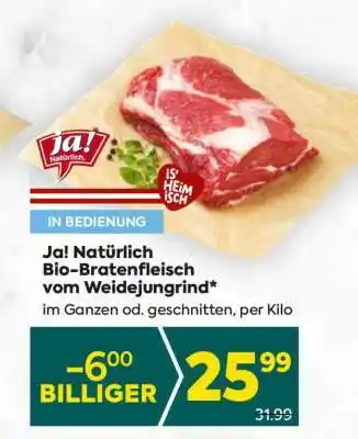 Billa Ja! Natürlich Bio-Bratenfleisch vom Weidejungrind Angebot