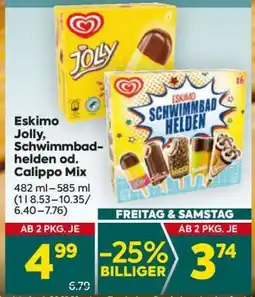 Billa Eskimo Jolly, Schwimmbadhelden od. Calippo Mix Angebot