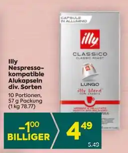 Billa Illy Nespresso- kompatible Alukapseln div. Sorten Angebot