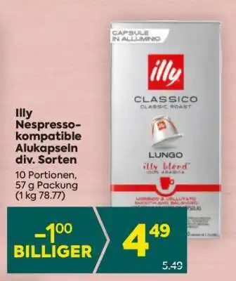 Billa Illy Nespresso- kompatible Alukapseln div. Sorten Angebot