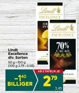 Billa Lindt Excellence div. Sorten Angebot