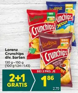 Billa Lorenz Crunchips div. Sorten Angebot