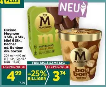Billa Eskimo Magnum 3 Stk., 4 Stk., Mini 6 Stk., Becher od. Bonbon div. Sorten Angebot