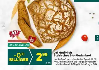 Billa Ja! Natürlich steirisches Bio-Fladenbrot Angebot