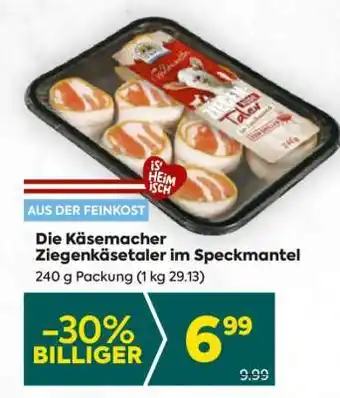 Billa Die Käsemacher Ziegenkäsetaler im Speckmantel Angebot