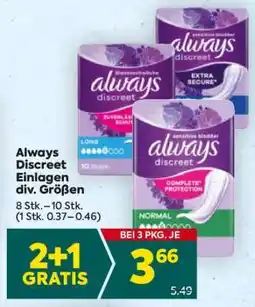 Billa Always Discreet Einlagen div. Größen Angebot