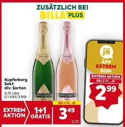 Billa Kupferberg Sekt div. Sorten Angebot