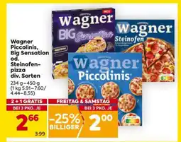 Billa Wagner Piccolinis, Big Sensation od. Steinofen Pizza div. Sorten Angebot
