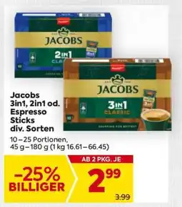 Billa Jacobs 3in1, 2in1 od. Espresso Sticks div. Sorten Angebot
