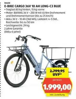 Hofer E-BIKE CARGO 36V 10 AH LONG-C3 BLUE Angebot