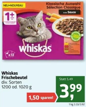 ADEG Whiskas Frischebeutel 1020g Angebot