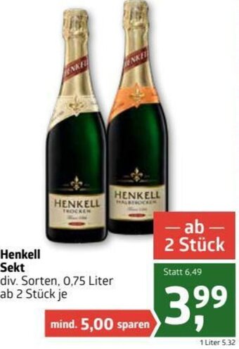 ADEG Henkell Sekt 0,75 Liter Angebot
