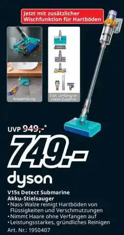 Media Markt V15s Detect Submarine Akkudyson Stielsauger Angebot