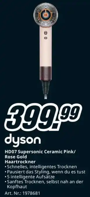 Media Markt HD07 Supersonic Ceramic Pink/ Rose Gold Haartrockner Angebot