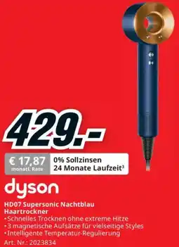 Media Markt HD07 Supersonic Nachtblau Haartrockner Angebot