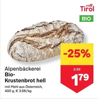 MPreis Alpenbäckerei Bio Krustenbrot hell Angebot